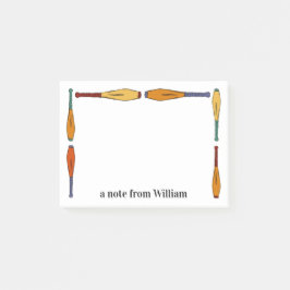 Farbenfrohe Juggling Clubs Jugglers Personalisiert Post-it Klebezettel