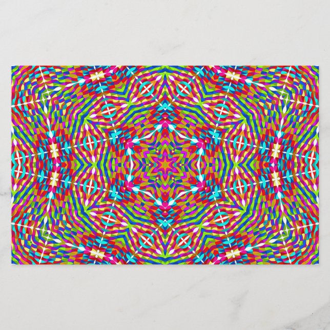 Farbenfrohe Jumble Mandala Briefpapier (Vorderseite)