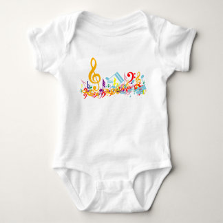 Farbenfrohe Jumbled Musical Notes Baby Strampler