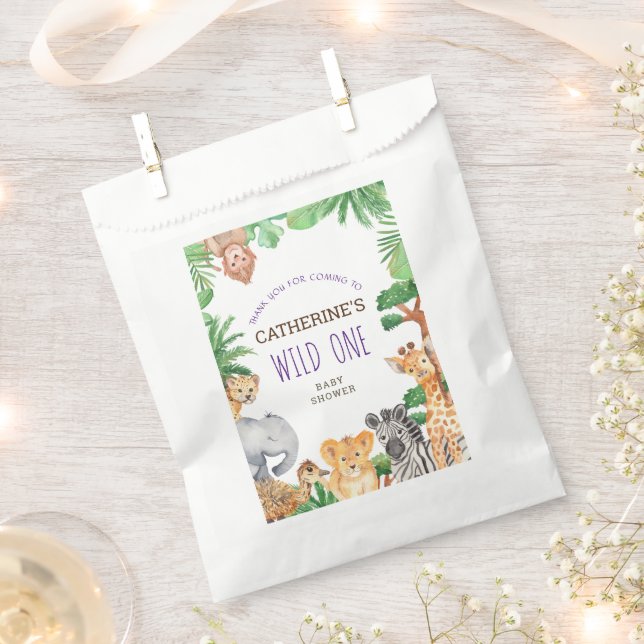 Farbenfrohe Jungle Safari TierBaby-Dusche Geschenktütchen (Ausgeschnitten)