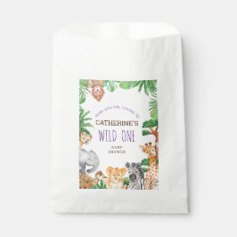 Farbenfrohe Jungle Safari TierBaby-Dusche Geschenktütchen