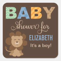 Farbenfrohe Jungle-Tiere für Baby Boy Brown Dusche