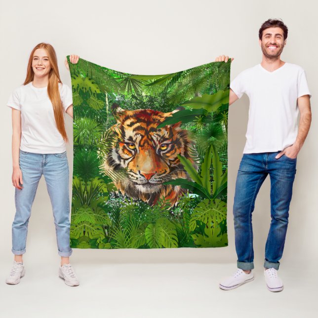 Farbenfrohe Jungle Tiger - Tiger Fleece Blanken (Beispiel)