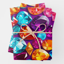 Farbenfrohe Juwel Art Wrapping Paper Sheets
