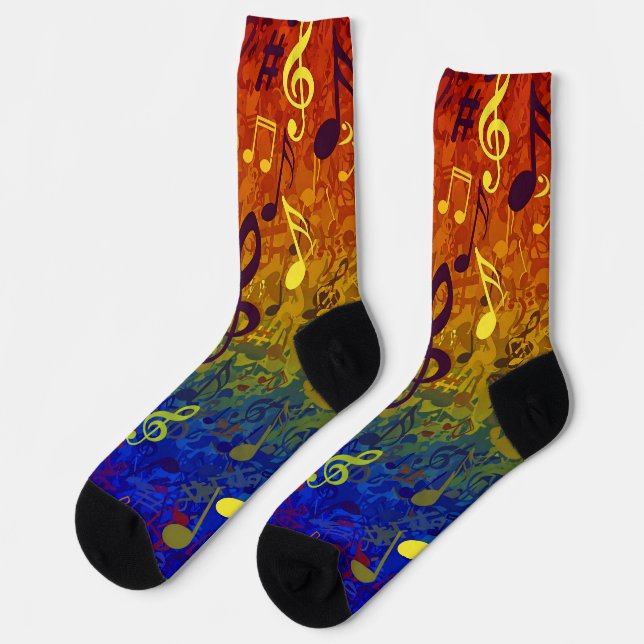 Farbenfrohe Kadenz Socken (Linkes Detail)