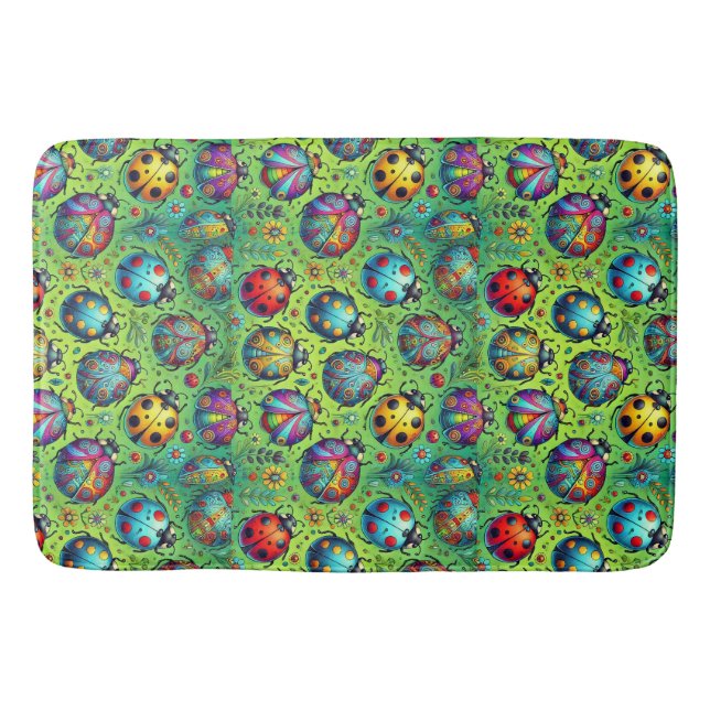 Farbenfrohe Käfer Badematte (Vorderseite)