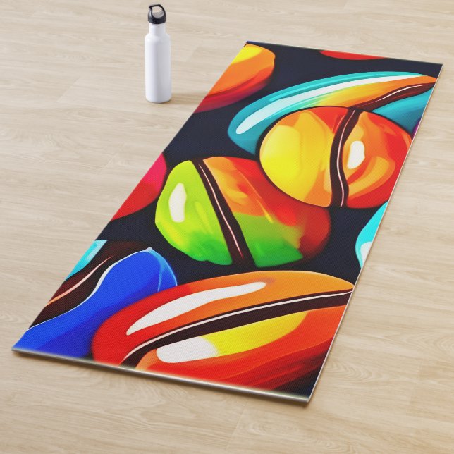Farbenfrohe Kaffeebar Abstrakte Kunst Yogamatte (Beispiel)