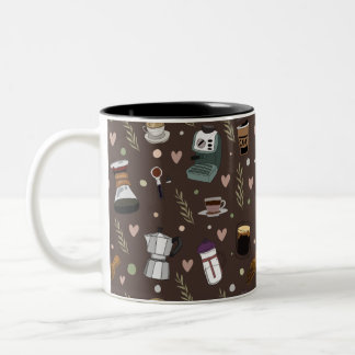 Farbenfrohe Kaffeemaschine Zweifarbige Tasse