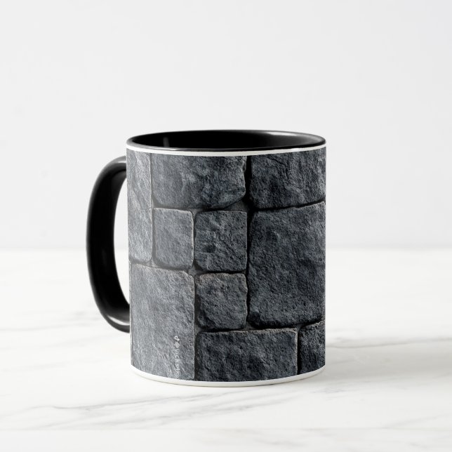 Farbenfrohe Kaffeetasse mit Doodle-Muster | Süße C (Vorderseite Links)