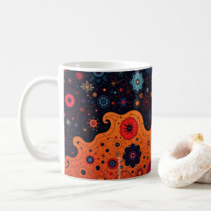 Farbenfrohe Kaffeetasse mit Doodle-Muster Süße C