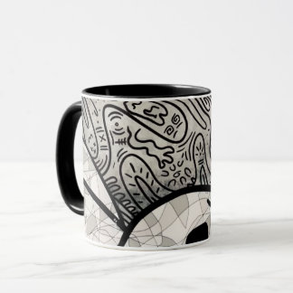 Farbenfrohe Kaffeetasse mit Doodle-Muster | Süße C