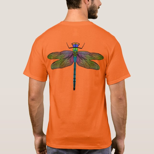 Farbenfrohe Kaiserin Dragonfly Art T-Shirt (Rückseite)