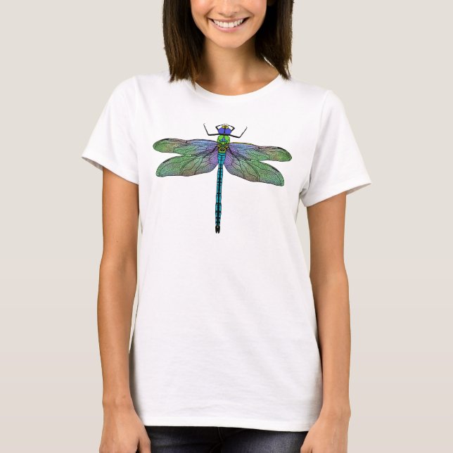Farbenfrohe Kaiserin Dragonfly Art T-Shirt (Vorderseite)