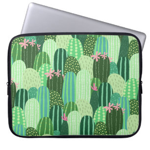 Farbenfrohe Kakteen Seamless Pattern Illustration Laptopschutzhülle