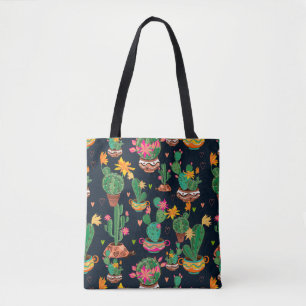 Farbenfrohe Kaktusgarten-Tasche