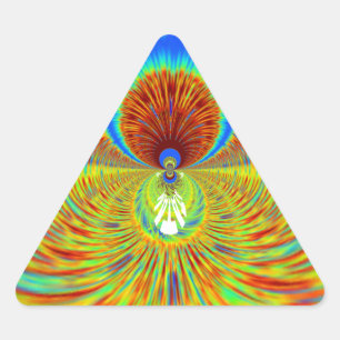 Farbenfrohe Kaleidoskop Kunstdruckerei Dreieckiger Aufkleber