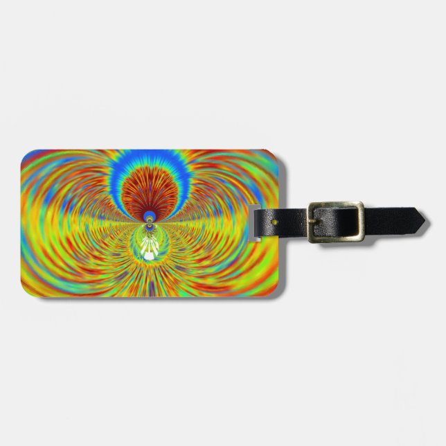 Farbenfrohe Kaleidoskop Kunstdruckerei Gepäckanhänger (Vorderseite horizontal)