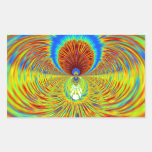 Farbenfrohe Kaleidoskop Kunstdruckerei Rechteckiger Aufkleber