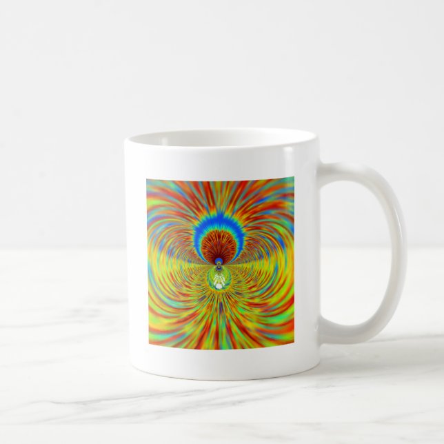 Farbenfrohe Kaleidoskop Kunstdruckerei Tasse (Rechts)