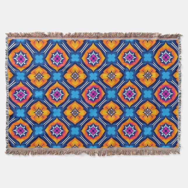 Farbenfrohe Kaleidoskop-Muster Decke (Vorderseite)