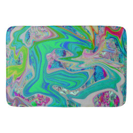 Farbenfrohe kalkgrüne Abstrakte Retro-Sanitäranlag Badematte