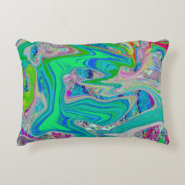 Farbenfrohe kalkgrüne Abstrakte Retro-Sanitäranlag Dekokissen