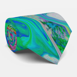 Farbenfrohe kalkgrüne Abstrakte Retro-Sanitäranlag Krawatte