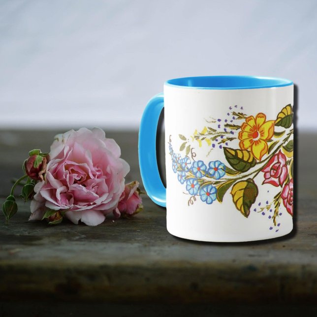 farbenfrohe Kalocsai-Blume Tasse (Von Creator hochgeladen)