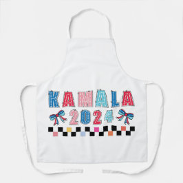 Farbenfrohe Kamala Harris 2024. Weiß. M Schürze
