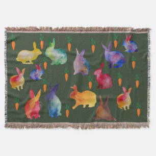 Farbenfrohe Kaninchen Ostern Decke