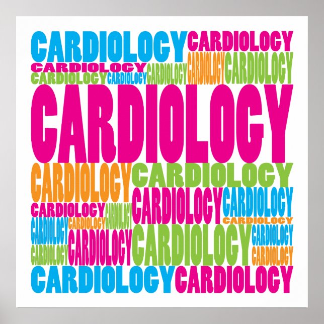 Farbenfrohe Kardiologie Poster (Vorne)