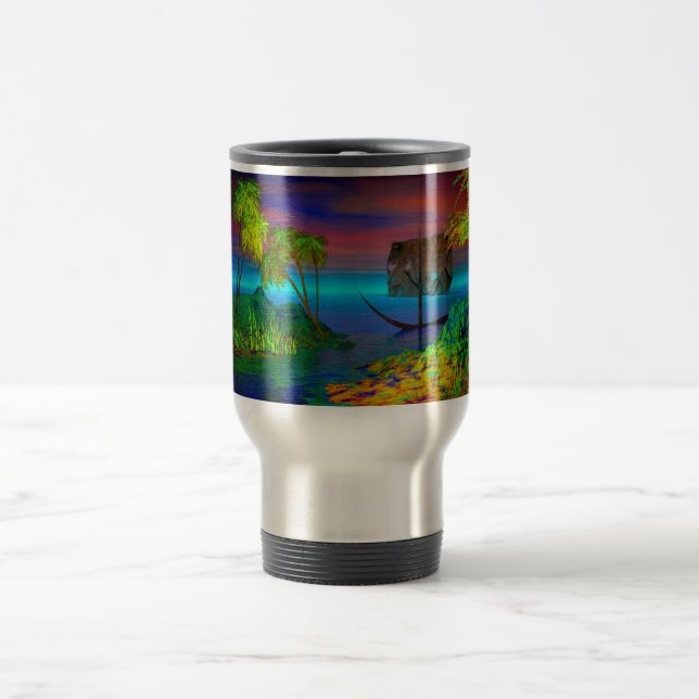 Farbenfrohe Karibik von David Wilder Tasse (Mittel)