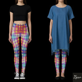Farbenfrohe Karierte Chic-Leggings Leggings