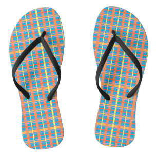 Farbenfrohe Karierte Flip Flops