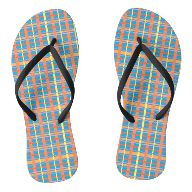 Farbenfrohe Karierte Flip Flops (Fußbett)