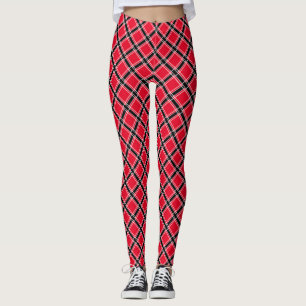 Farbenfrohe karierte Muster in einem schrägen Käfi Leggings