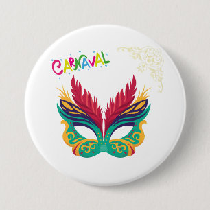 farbenfrohe Karnevalsmaske Button