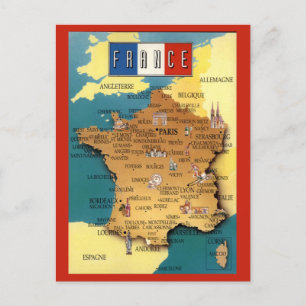 Farbenfrohe Karte Frankreichs
