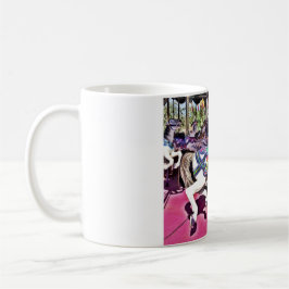 Farbenfrohe Karussellpferde im Karneval Foto Gesch Tasse