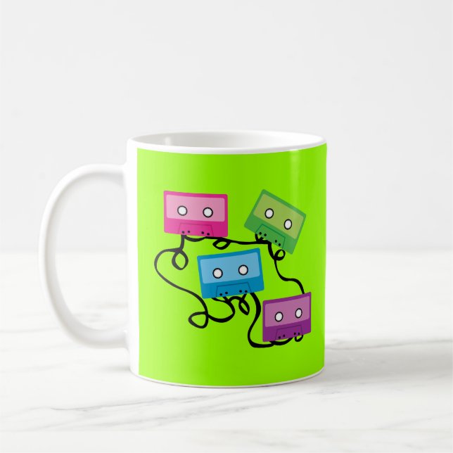 Farbenfrohe Kassetten Kaffeetasse (Links)