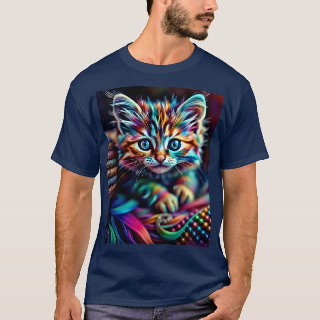 Farbenfrohe Kätzchen T-Shirt (Vorderseite)