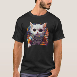 Farbenfrohe Katze im Weltraum, Sci-Fi Kitten Astro T-Shirt
