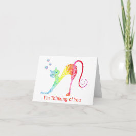 Farbenfrohe Katze - klein, 4 Zoll x 5,6 Zoll Falts