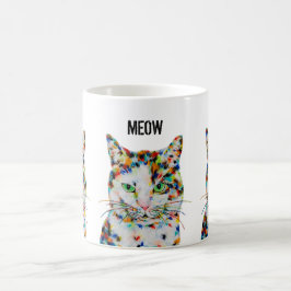 Farbenfrohe Katze Kunst Meow Tasse
