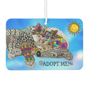 Farbenfrohe Katze und Hund Adoptierte Me Air Fresh Autolufterfrischer