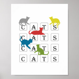 Farbenfrohe Katzen für Katzenbesitzer und Katzenli Poster