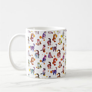 Farbenfrohe Katzen Kaffeetasse