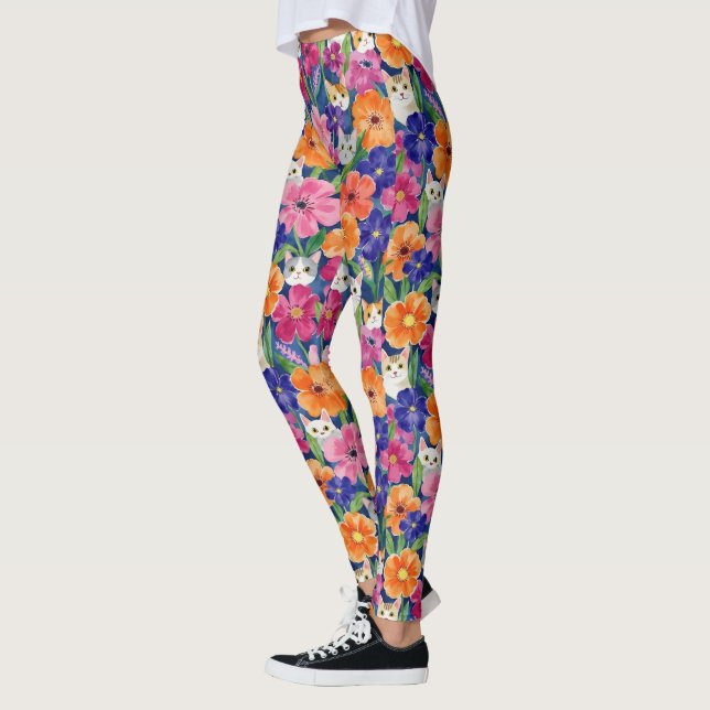 Farbenfrohe Katzen Leggings (Links)
