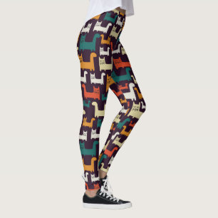 Farbenfrohe Katzen Muster Leggings