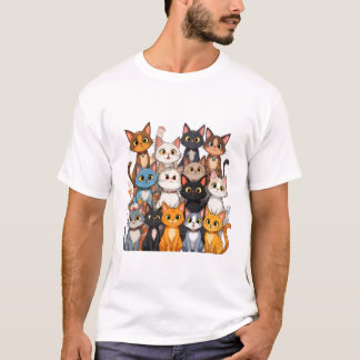 Farbenfrohe Katzen - Niedlicher und spielerischer T-Shirt